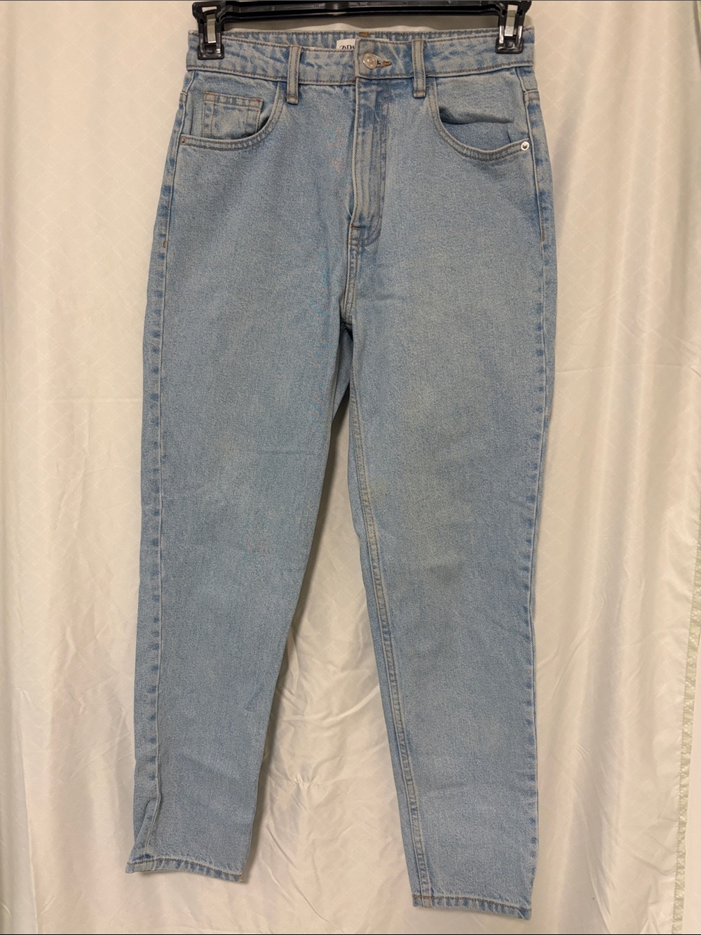 Zara Light Wash High-Rise mom jeans
